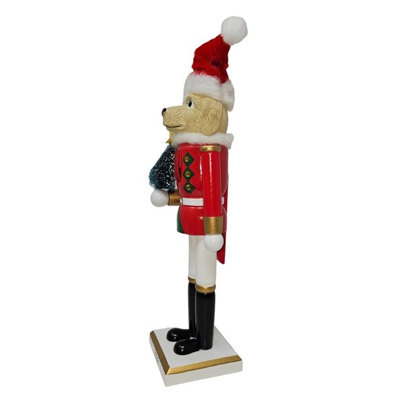 Dog Christmas Soldier Puppy Wood 14" Nutcracker - Picture 3 of 4